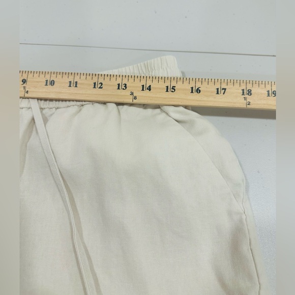 J.Crew Linen-Cotton Drawstring Cream Pant For Women Size 10 - Picture 5 of 9